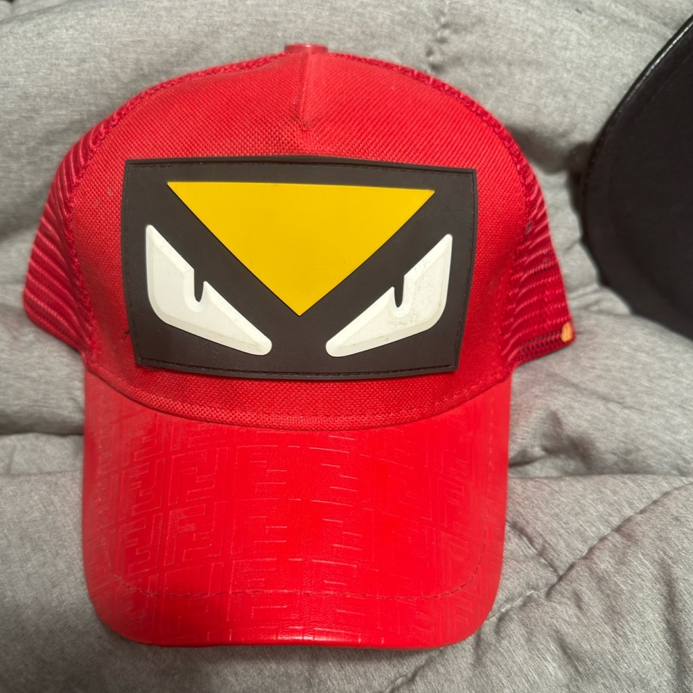 Authentic Fendi Red Monster Eye Snapback – Rare Limited Edition Trucker Hat